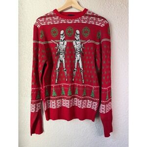 Star Wars Stormtrooper Ugly Christmas Sweater Red Mens Small Lucasfilm